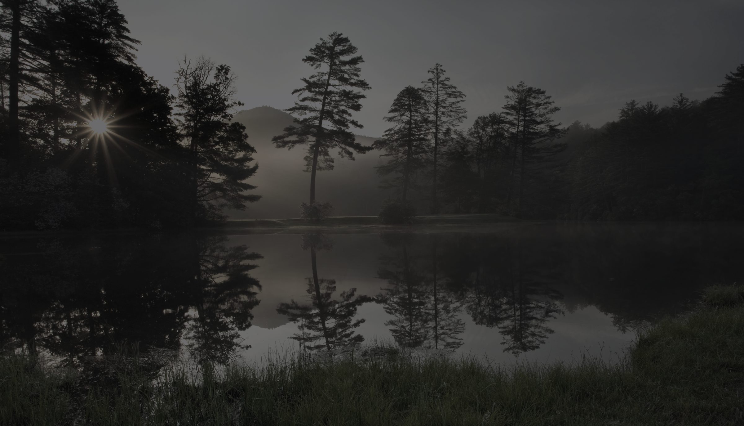 Misty morning over a lake on the Highlands-Cashiers plateau, Logan Custom Homes