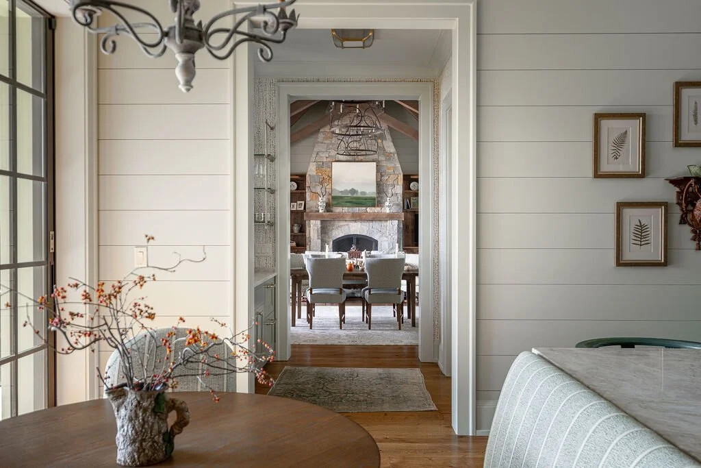 Stone fireplace architectural detail