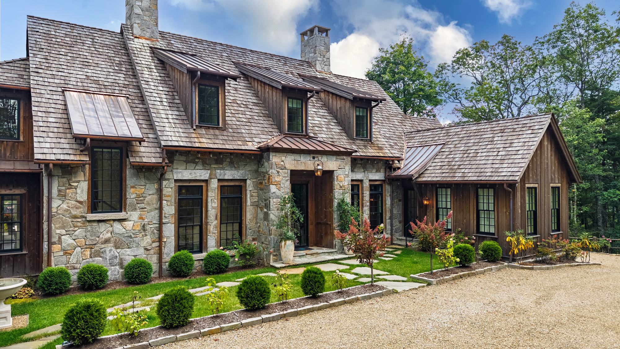 Custom mountain home exterior, Cashiers NC